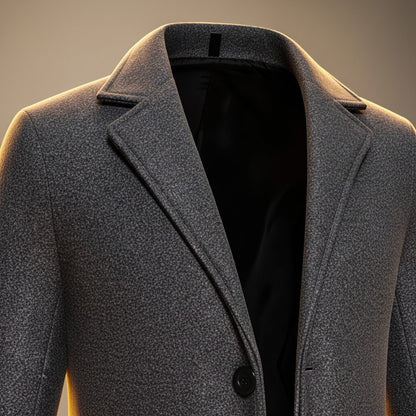 Ollie | Wool Blend Fitted Single-Breasted Overcoat
