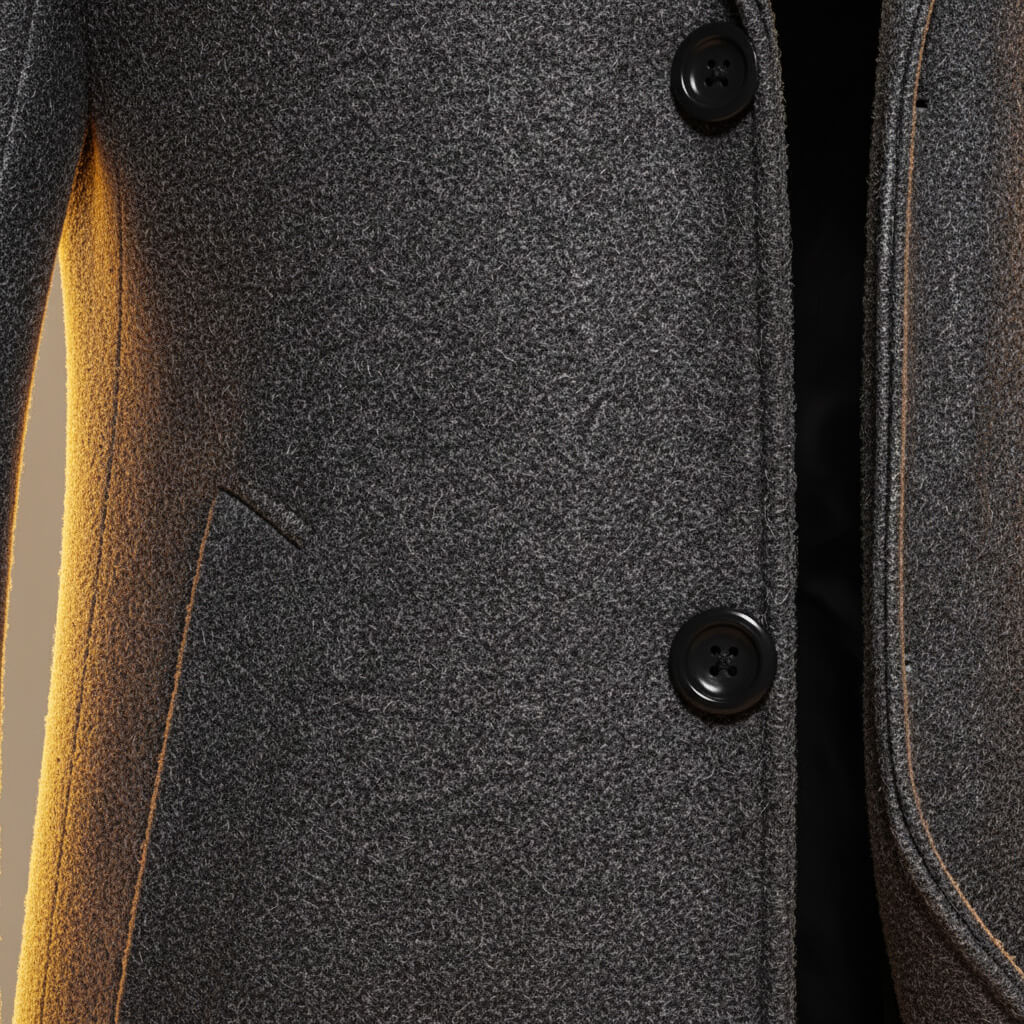Ollie | Wool Blend Fitted Single-Breasted Overcoat