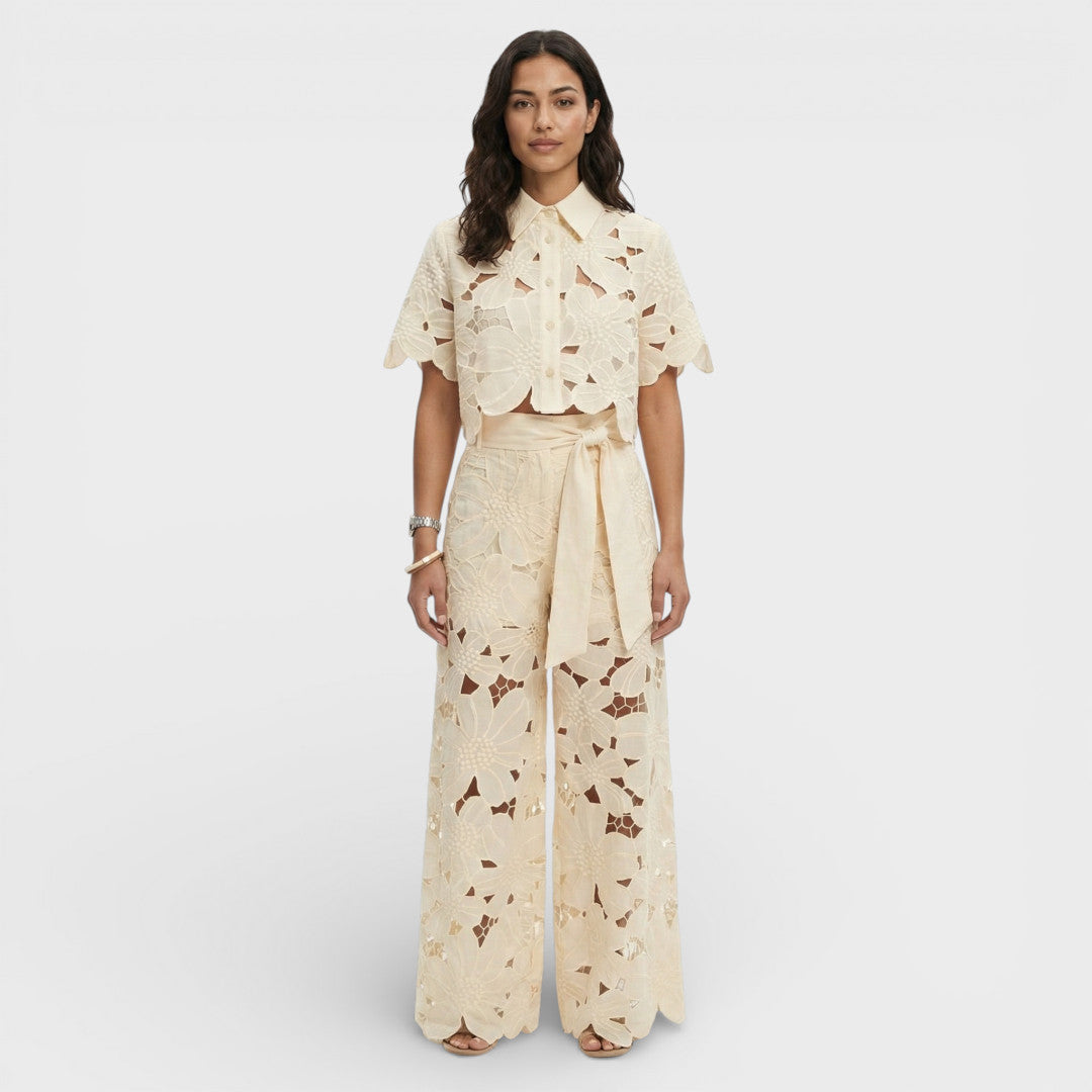 Peyton | Women Floral Lace Wide-Leg Pants