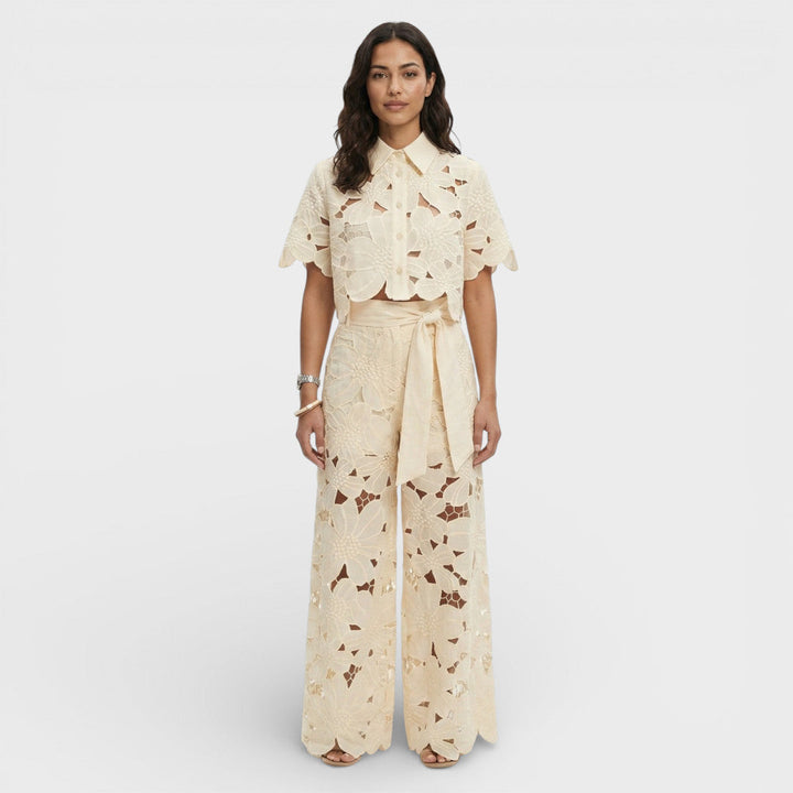 Peyton | Women Floral Lace Wide-Leg Pants