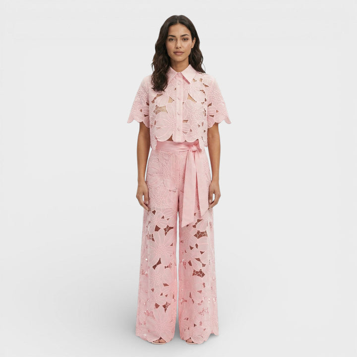 Peyton | Women Floral Lace Wide-Leg Pants