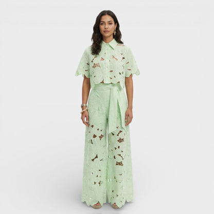 Peyton | Women Floral Lace Wide-Leg Pants
