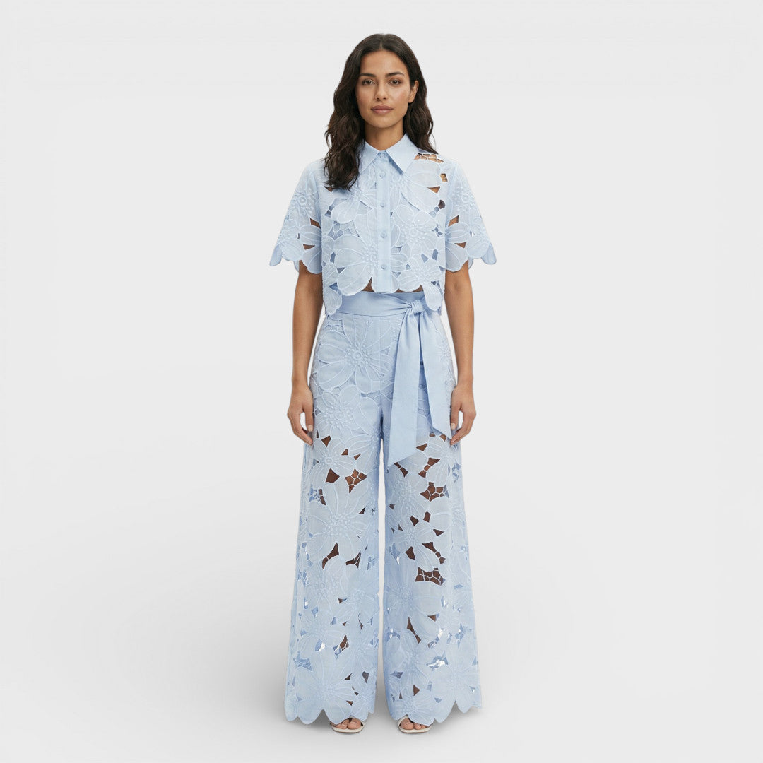 Peyton | Women Floral Lace Wide-Leg Pants