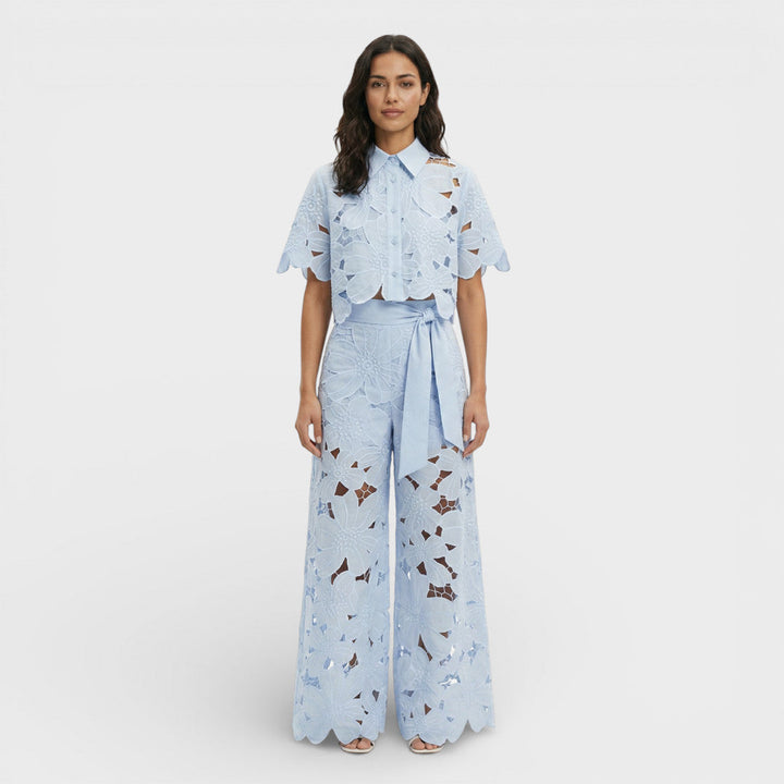 Peyton | Women Floral Lace Wide-Leg Pants