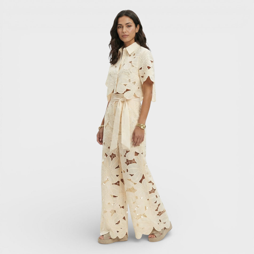 Peyton | Women Floral Lace Wide-Leg Pants