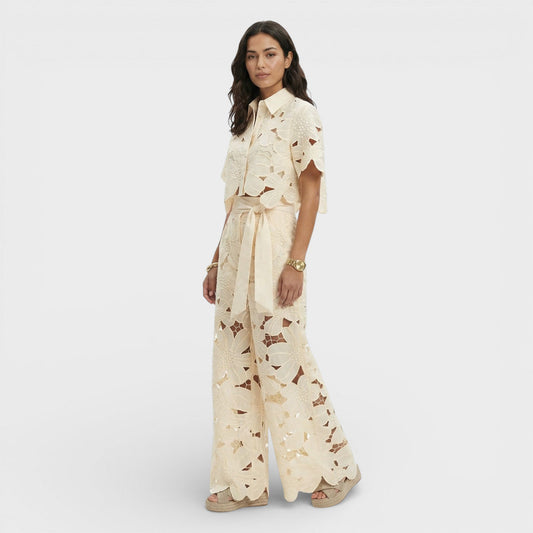 Peyton | Women Floral Lace Wide-Leg Pants