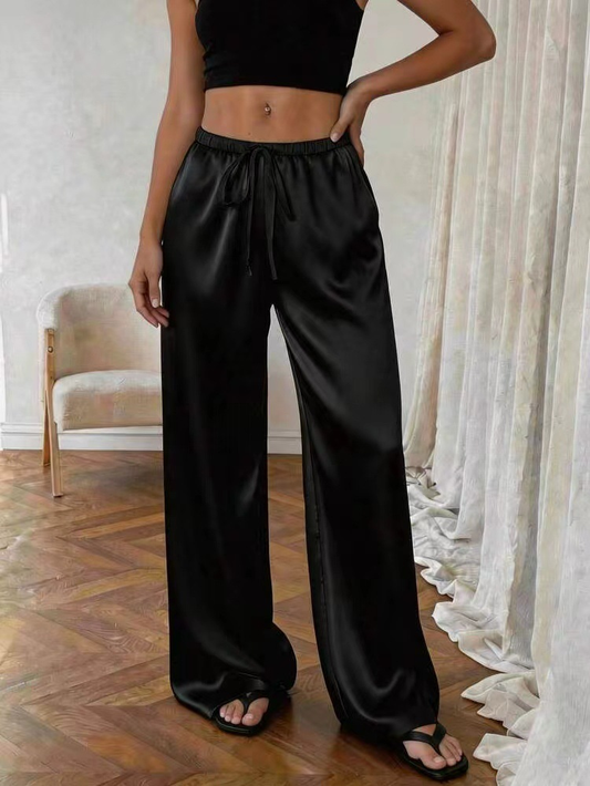Amelia | Wide Leg Satin Trousers