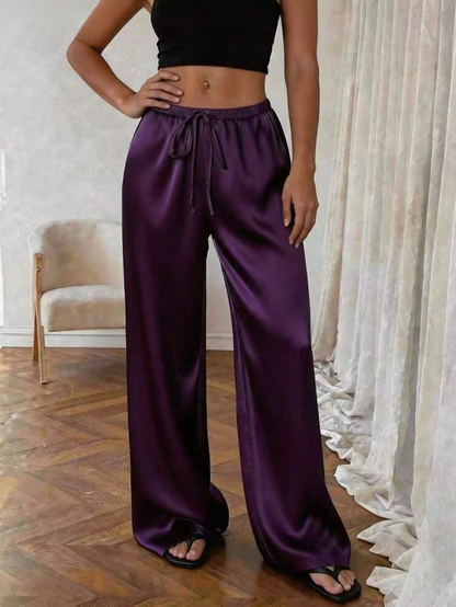 Amelia | Wide Leg Satin Trousers