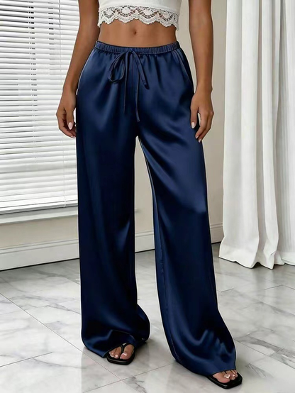 Amelia | Wide Leg Satin Trousers