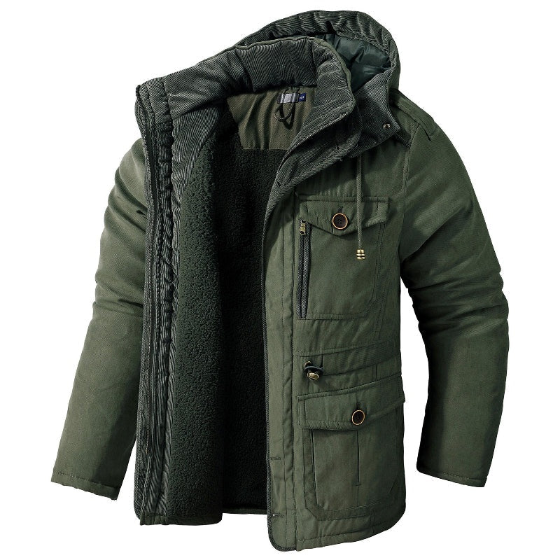 Reggie mens corduroy hooded jacket