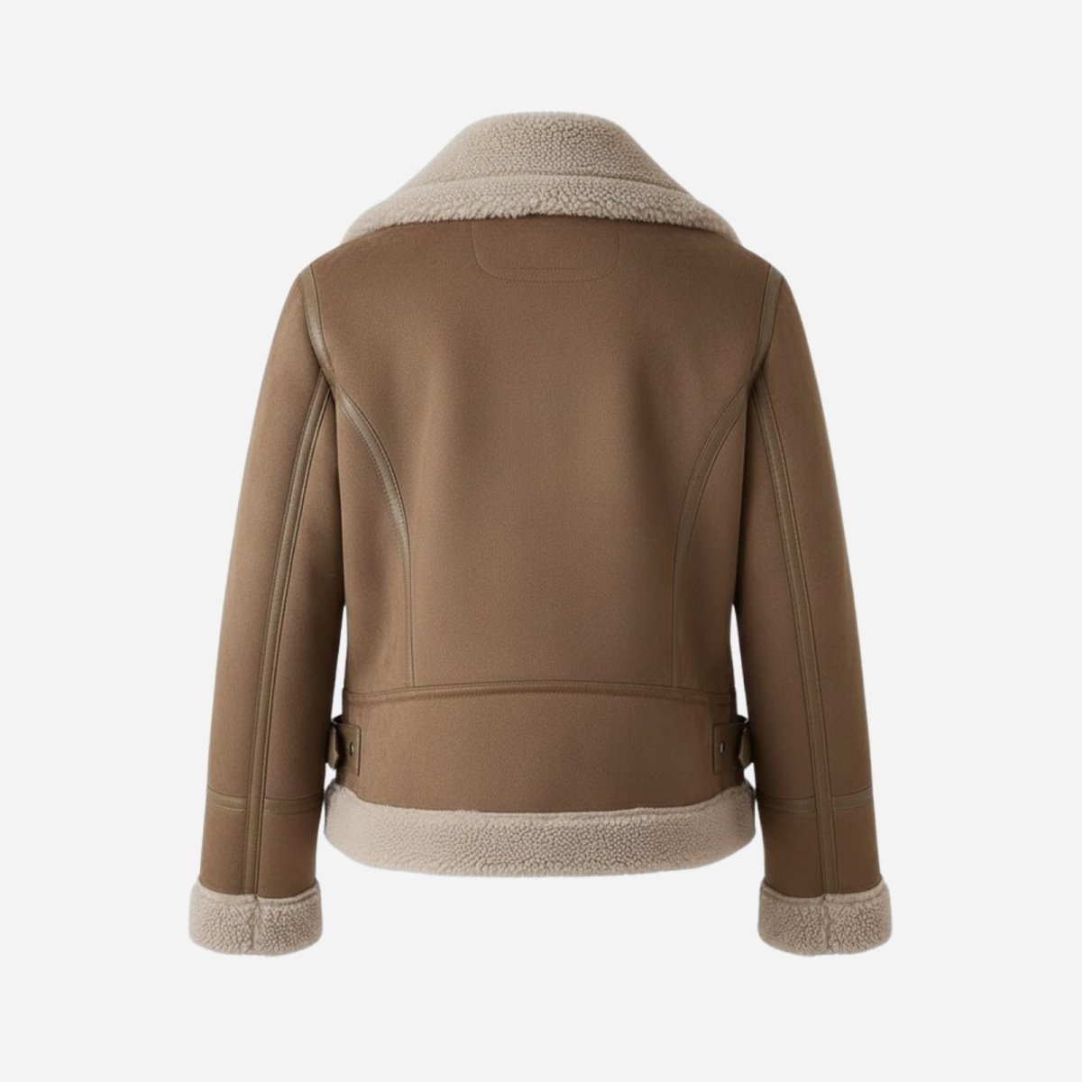 Bobbie | Womens Faux Suede Shearling Aviator Jacket