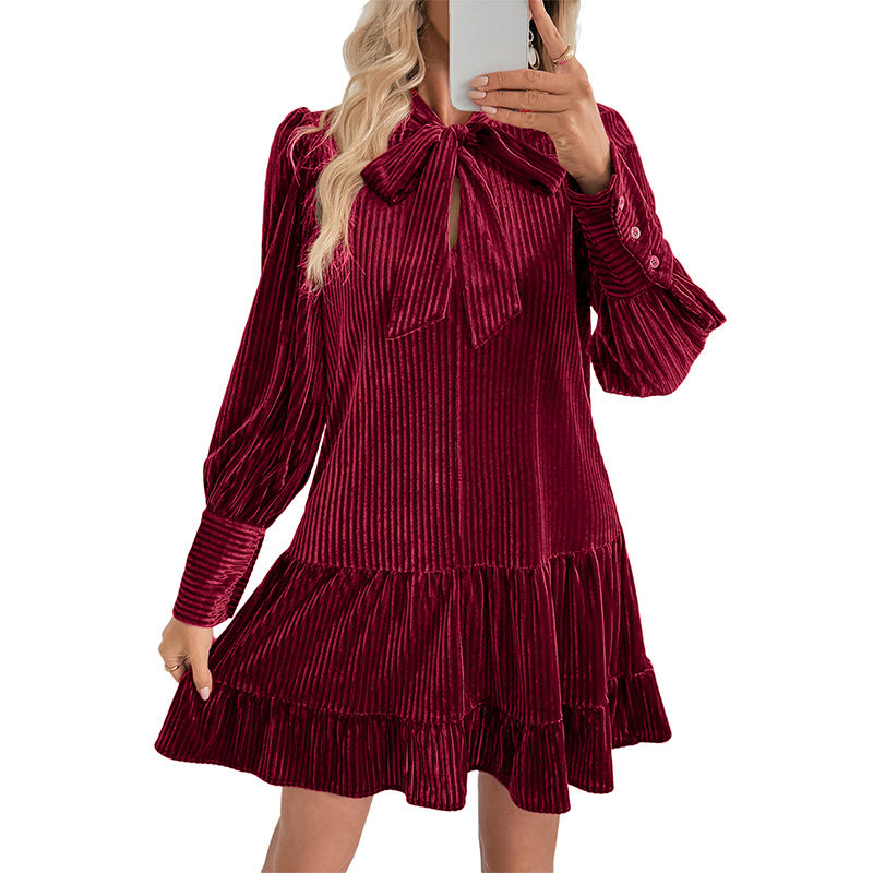 Rosie | Velvet Long Sleeve Mini Dress