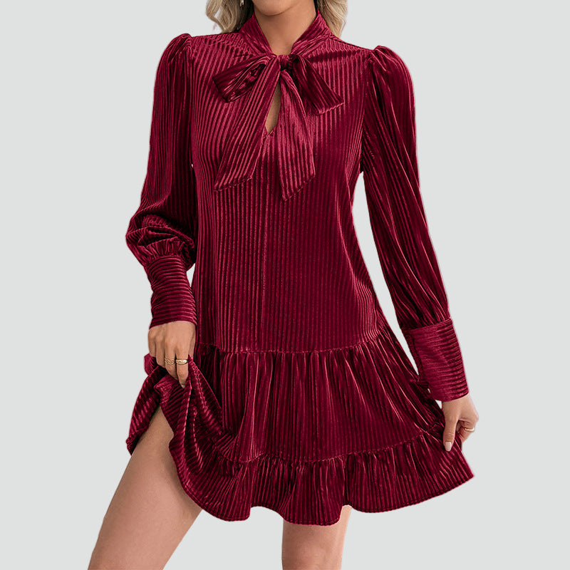 Esme womens velvet long sleeve mini dress