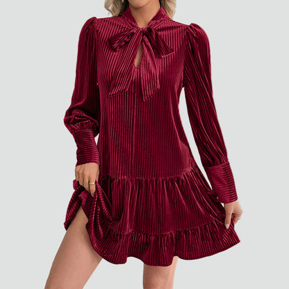 Esme womens velvet long sleeve mini dress