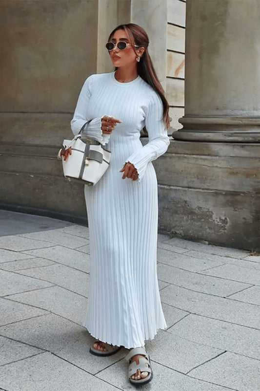 Womens ribbed knit maxi dress, view 1
