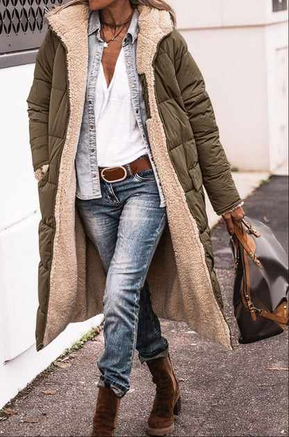 Elsie womens sherpa lined puffer coat