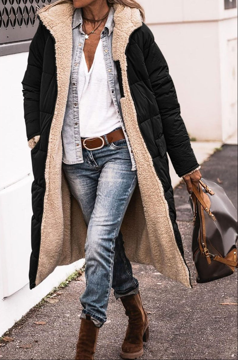 Elsie womens sherpa lined puffer coat