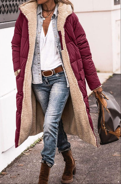 Elsie womens sherpa lined puffer coat