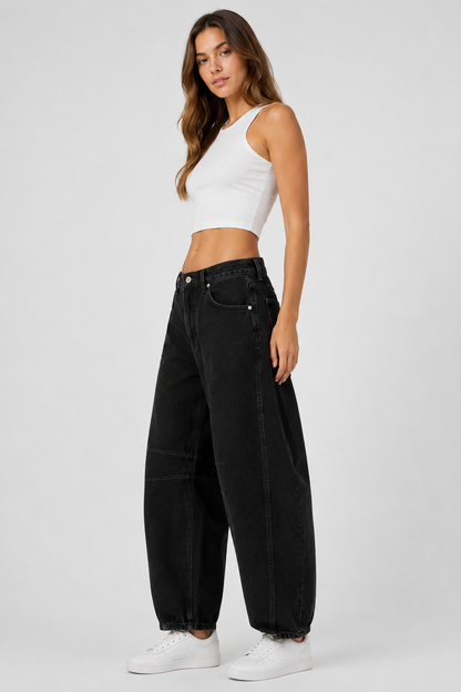 Ione | Wide Leg Barrel Jeans