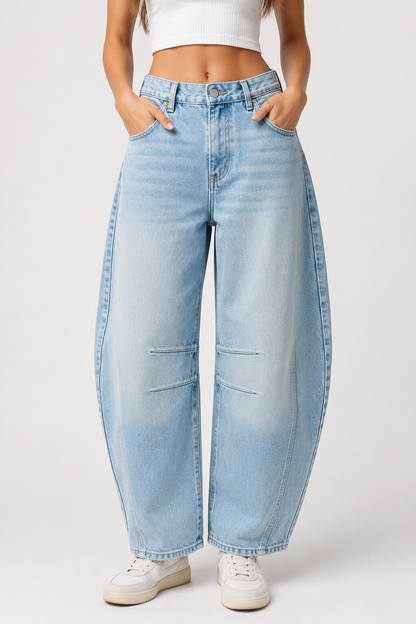 Ione | Wide Leg Barrel Jeans