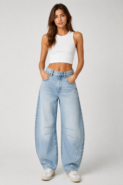 Ione | Wide Leg Barrel Jeans