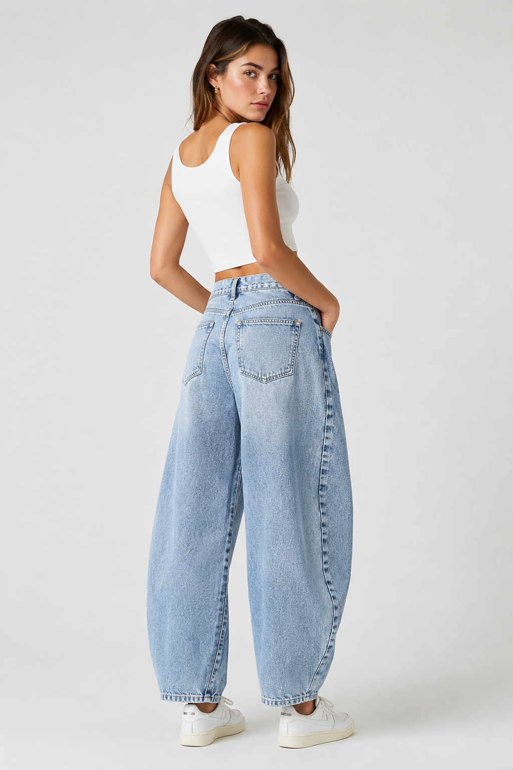 Ione | Wide Leg Barrel Jeans
