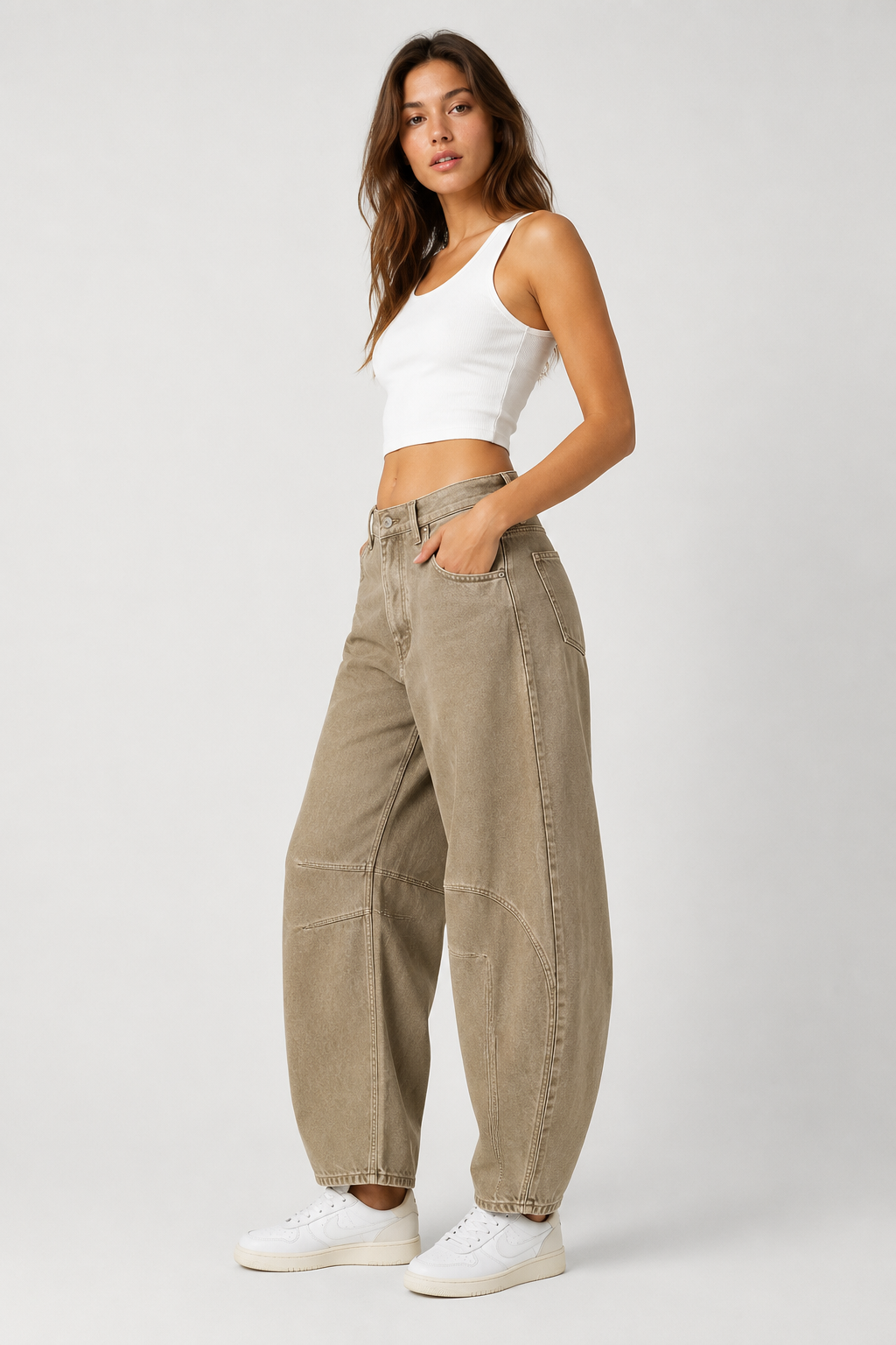 Ione | Wide Leg Barrel Jeans