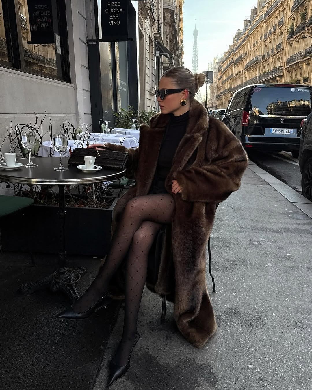 Juno | Maxi Faux Fur Coat Womens Longline