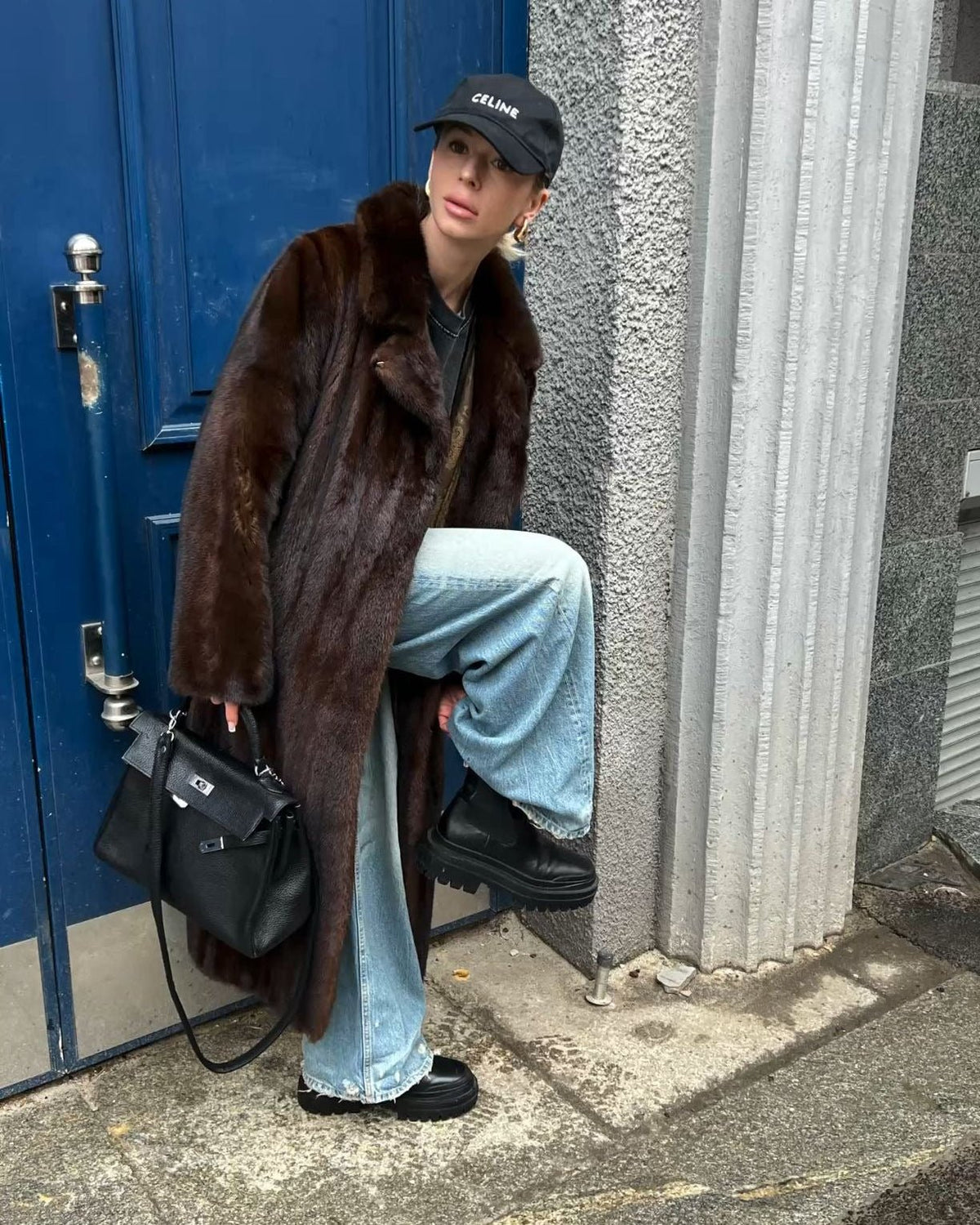 Juno | Maxi Faux Fur Coat Womens Longline