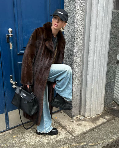 Juno | Maxi Faux Fur Coat Womens Longline