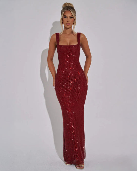 Elodie womens sparkly sequin maxi dress