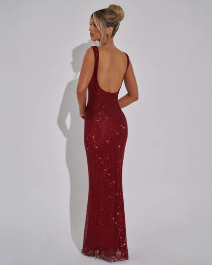 Elodie womens sparkly sequin maxi dress